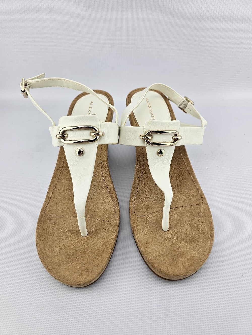 Alex Marie Burdette Thong Wedge Sandals White Women's Size 11 - Picture 2 of 8